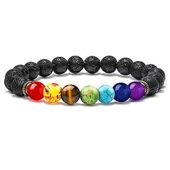 7 Chakra Lava Bracelet