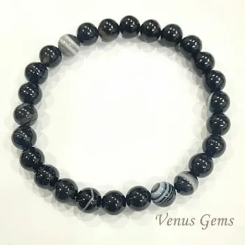 Natural Black Sulemani Hakik Bracelet