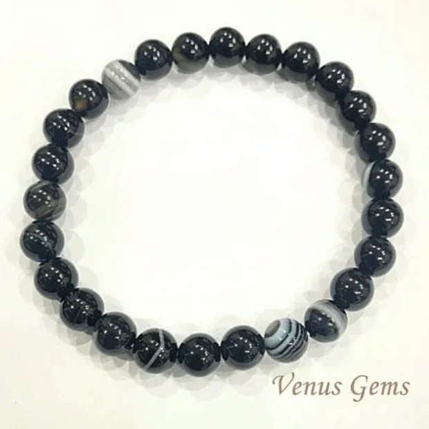 Natural Black Sulemani Hakik Bracelet