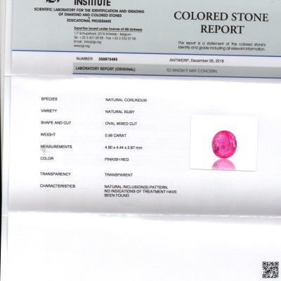 0.56 Ct Certified Unheated Untreated Natural Old Burma Ruby AAA 0.56 Ct Certified Unheated Untreated Natural Old Burma Ruby AAA