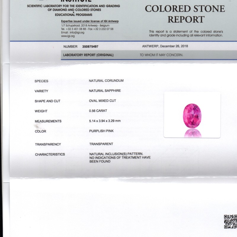 0.56 Ct IGI Certified Unheated Untreated Natural Old Burma Ruby AAAAA 0.56 Ct IGI Certified Unheated Untreated Natural Old Burma Ruby AAAAA