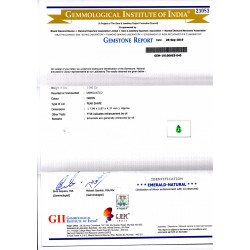 1.08 Ct GII Certified Untreated Natural Zambian Emerald Gemstone AAAAA 1.08 Ct GII Certified Untreated Natural Zambian Emerald Gemstone AAAAA