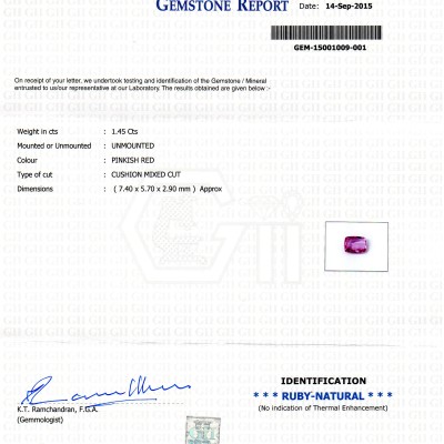 1.45 Ct 2.25 ratti Unheated Untreated Natural Madagaskar Ruby Gems 1.45 Ct 2.25 ratti Unheated Untreated Natural Madagaskar Ruby Gems