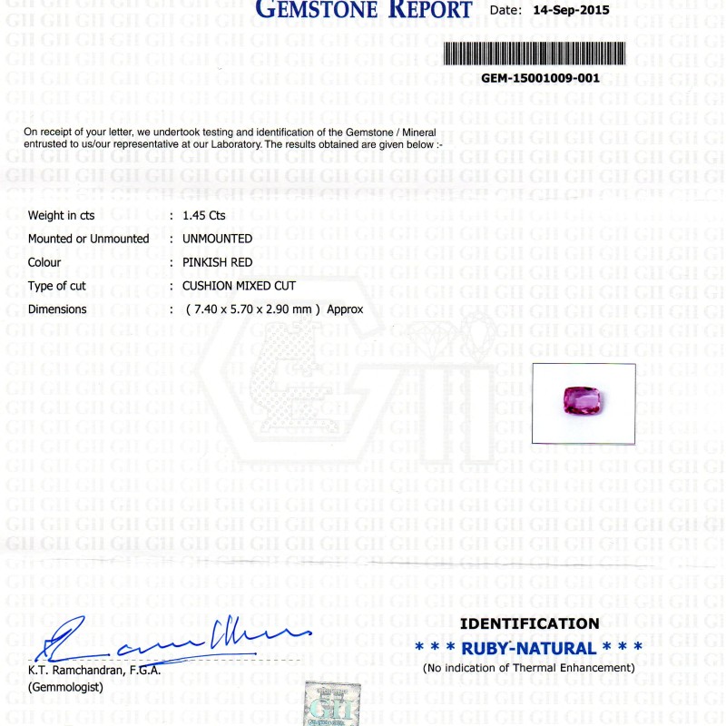 1.45 Ct 2.25 ratti Unheated Untreated Natural Madagaskar Ruby Gems 1.45 Ct 2.25 ratti Unheated Untreated Natural Madagaskar Ruby Gems