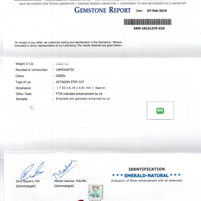 1.82 Ct Untreated Natural Zambian Emerald Gemstone Panna Gems AAAAA 1.82 Ct Untreated Natural Zambian Emerald Gemstone Panna Gems AAAAA