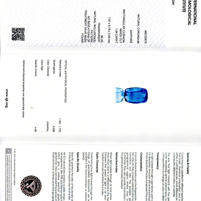 1.94 Ct IGI Certified Unheated Untreated Natural Ceylon Blue Sapphire AA 1.94 Ct IGI Certified Unheated Untreated Natural Ceylon Blue Sapphire AA