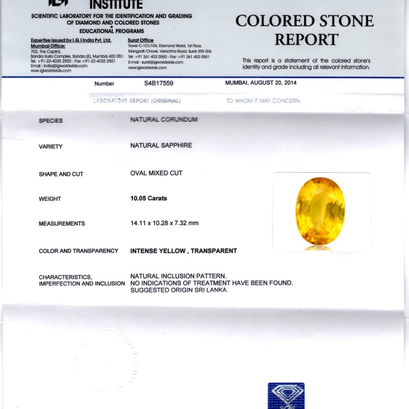 Huge 10.05 Ct Unheated Untreated Natural Ceylon Yellow Sapphire Huge 10.05 Ct Unheated Untreated Natural Ceylon Yellow Sapphire