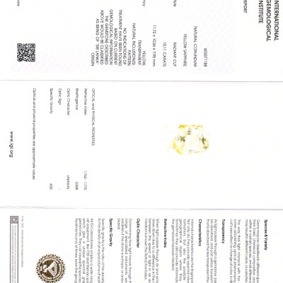 Huge 10.11 Ct IGI Certified Unheated Untreated Natural Ceylon Yellow Sapphire Huge 10.11 Ct IGI Certified Unheated Untreated Natural Ceylon Yellow Sapphire