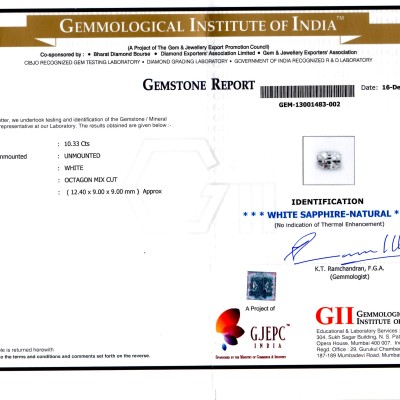 Huge 10.33 Ct Unheated Untreated Natural White Sapphire Gemstone AAAAA Huge 10.33 Ct Unheated Untreated Natural White Sapphire Gemstone AAAAA