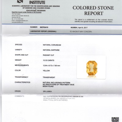 Huge 10.33 Ct Unheated Untreated Natural Ceylon Yellow Sapphire Gems Huge 10.33 Ct Unheated Untreated Natural Ceylon Yellow Sapphire Gems