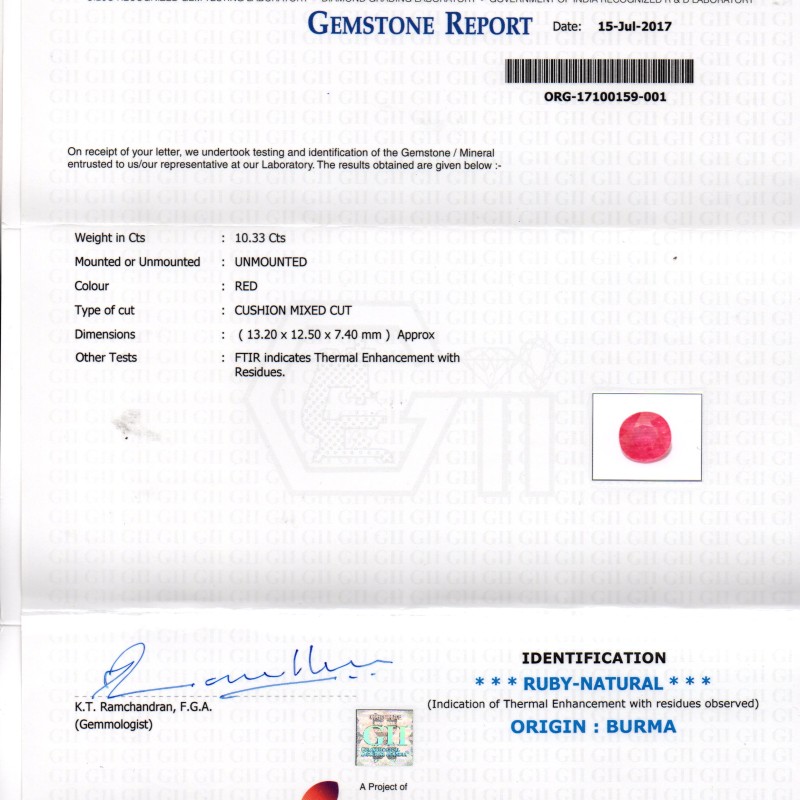 Huge 10.33 Ct Untreated Natural Old Burma Mines Rare Burma Ruby Huge 10.33 Ct Untreated Natural Old Burma Mines Rare Burma Ruby