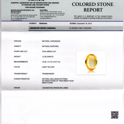 Huge 12.38 Ct Unheated Untreated Natural Ceylon Yellow Sapphire Gems Huge 12.38 Ct Unheated Untreated Natural Ceylon Yellow Sapphire Gems