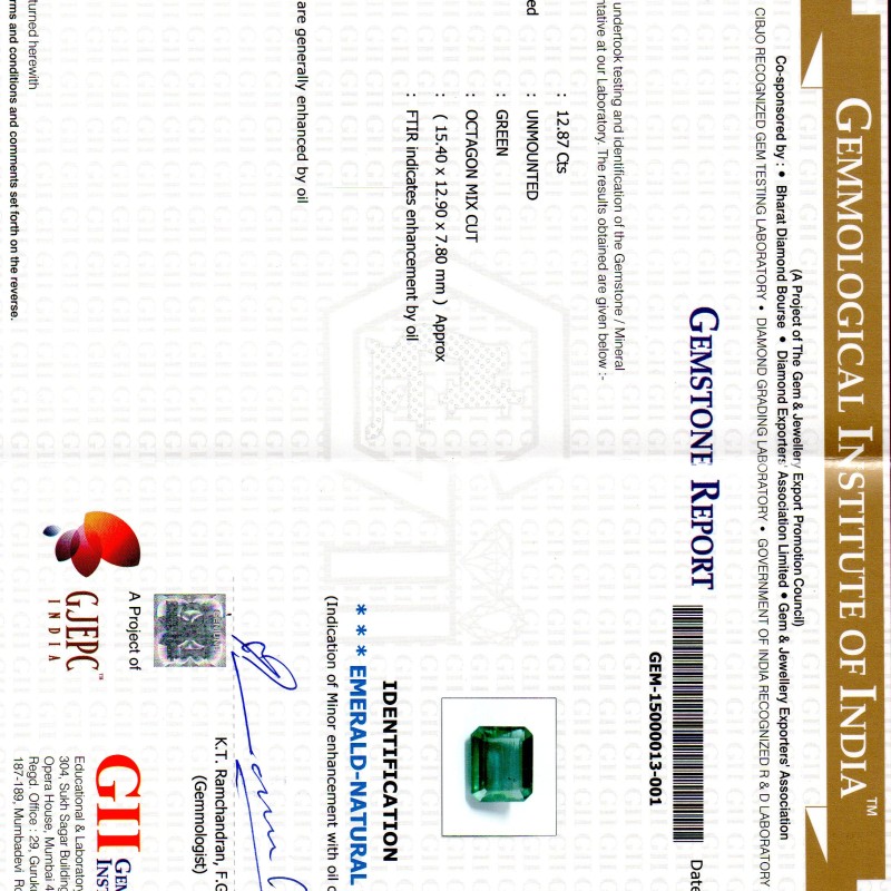 Huge 12.87 Ct Untreated Premium Natural Zambian Emerald AAA Huge 12.87 Ct Untreated Premium Natural Zambian Emerald AAA