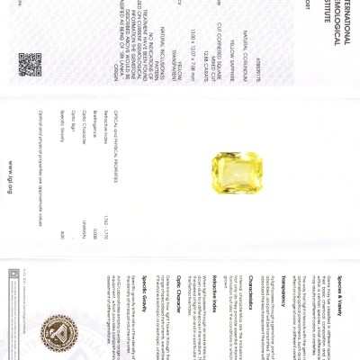Huge 12.88 Ct IGI Certified Unheated Untreated Natural Ceylon Yellow Sapphire Huge 12.88 Ct IGI Certified Unheated Untreated Natural Ceylon Yellow Sapphire