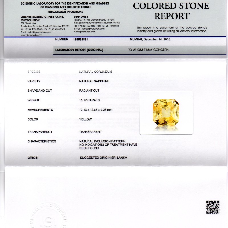 Huge 15.12 Ct Unheated Untreated Natural Ceylon Yellow Sapphire Gems Huge 15.12 Ct Unheated Untreated Natural Ceylon Yellow Sapphire Gems