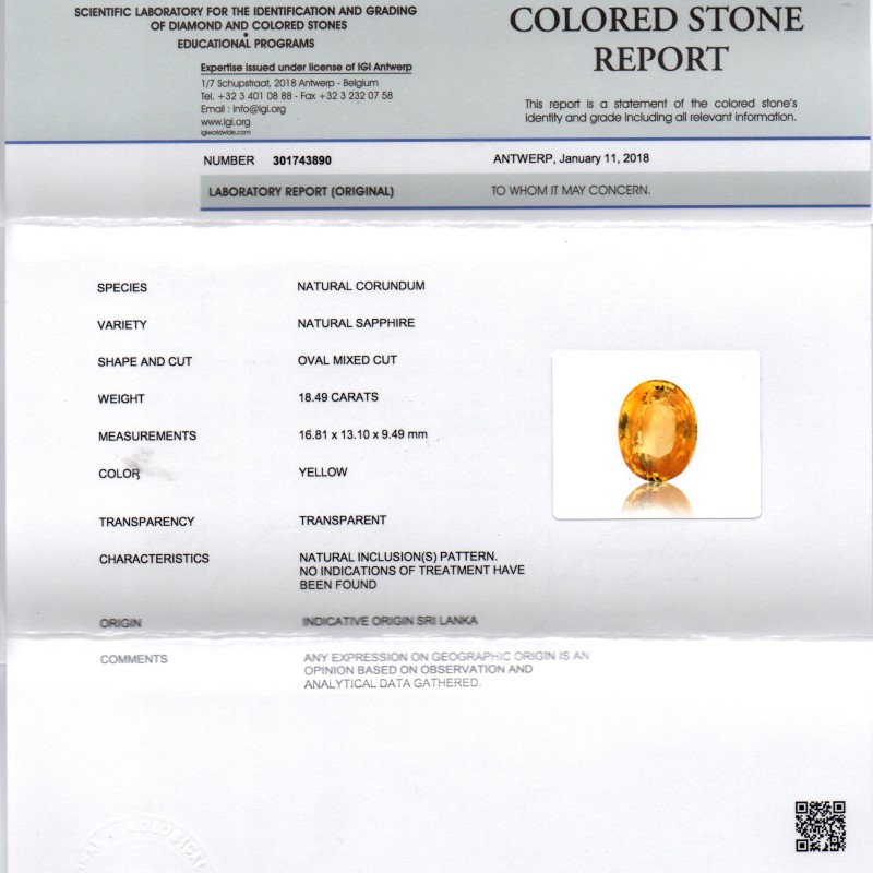 Huge 18.49 Ct Unheated Untreated Natural Ceylon Yellow Sapphire Gemstone Huge 18.49 Ct Unheated Untreated Natural Ceylon Yellow Sapphire Gemstone