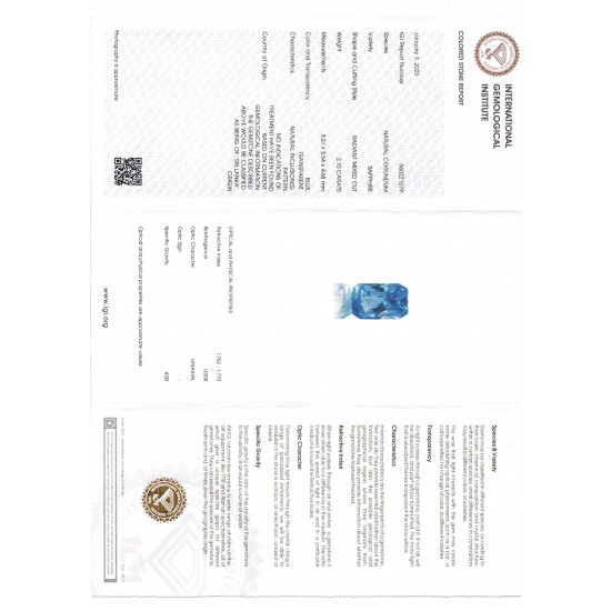 2.10 Ct IGI Certified Unheaated Untreated Natural Ceylon Blue Sapphire AA