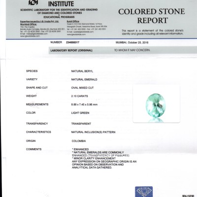 2.10 Ct Unheated Natural Colombian Emerald Gemstone **RARE** 2.10 Ct Unheated Natural Colombian Emerald Gemstone **RARE**