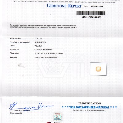 2.36 Ct Unheated Untreated Natural Ceylon Yellow Sapphire/Pukhraj 2.36 Ct Unheated Untreated Natural Ceylon Yellow Sapphire/Pukhraj