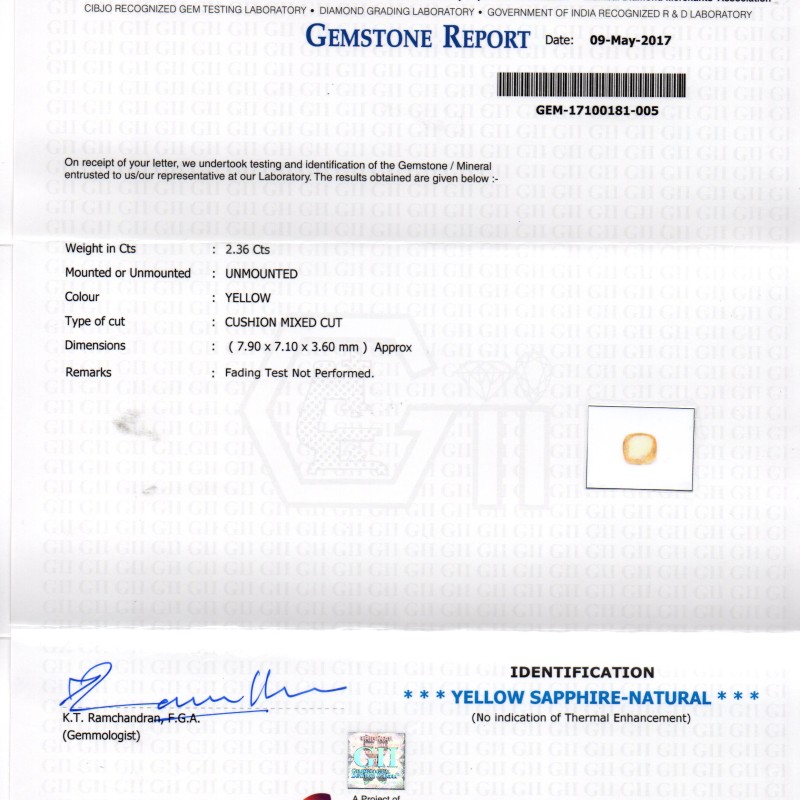 2.36 Ct Unheated Untreated Natural Ceylon Yellow Sapphire/Pukhraj 2.36 Ct Unheated Untreated Natural Ceylon Yellow Sapphire/Pukhraj