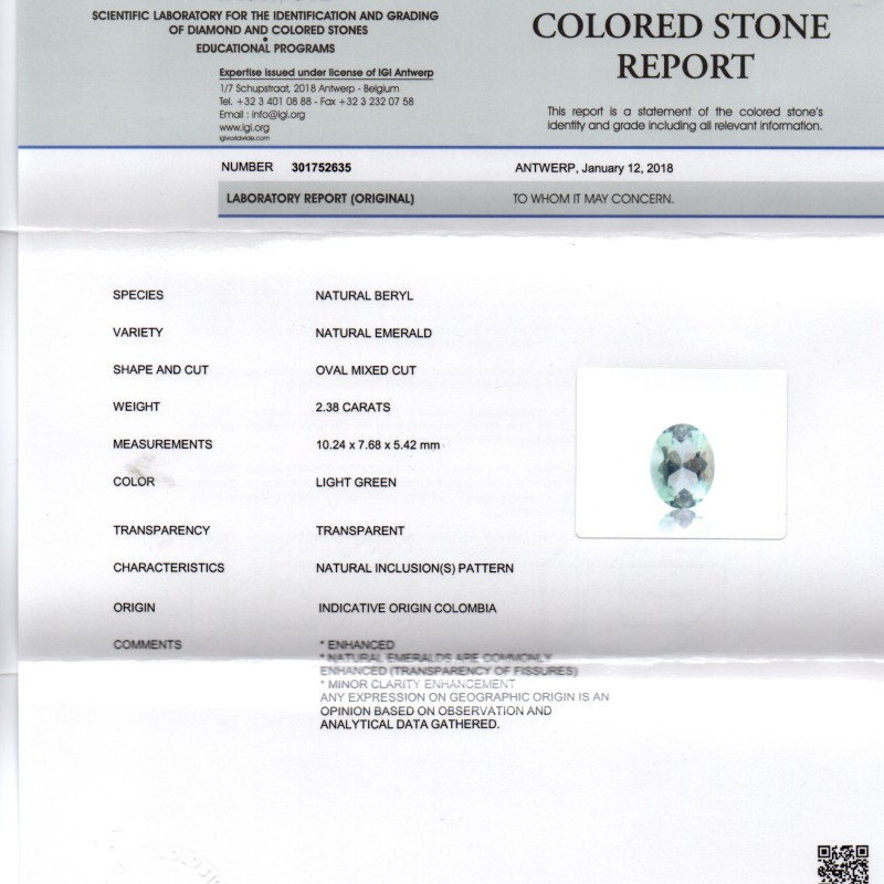 2.38 Ct Untreated Natural Colombian Emerald Gemstone Panna 2.38 Ct Untreated Natural Colombian Emerald Gemstone Panna