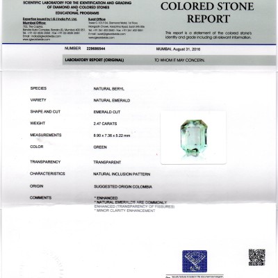 2.47 Ct Unheated Natural Colombian Emerald Gemstone **RARE** 2.47 Ct Unheated Natural Colombian Emerald Gemstone **RARE**