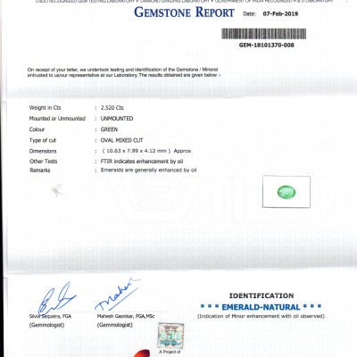 2.52 Ct Untreated Natural Zambian Emerald Gemstone Panna Gems AAAAA 2.52 Ct Untreated Natural Zambian Emerald Gemstone Panna Gems AAAAA