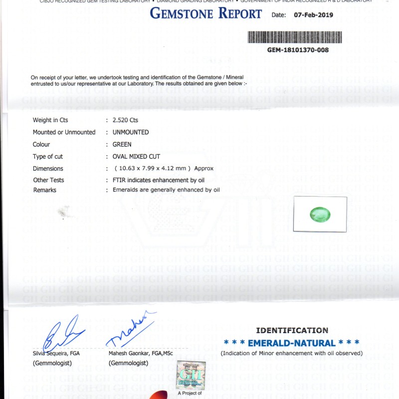 2.52 Ct Untreated Natural Zambian Emerald Gemstone Panna Gems AAAAA 2.52 Ct Untreated Natural Zambian Emerald Gemstone Panna Gems AAAAA