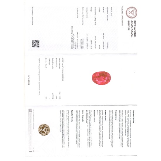 2.59 Ct Certified Unheated Untreated Natural Old Burma Ruby AAAA