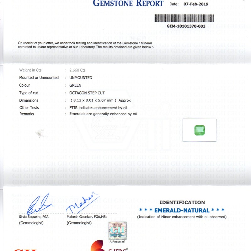 2.66 Ct Untreated Natural Zambian Emerald Gemstone Panna Gems AAAAA 2.66 Ct Untreated Natural Zambian Emerald Gemstone Panna Gems AAAAA