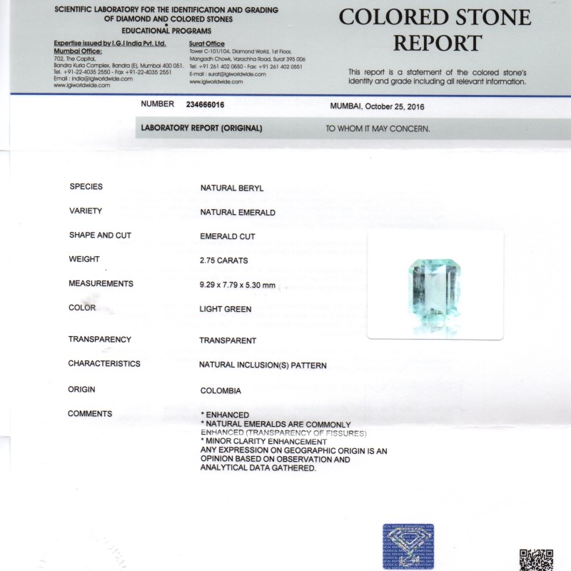 2.75 Ct Unheated Natural Colombian Emerald Gemstone **RARE** 2.75 Ct Unheated Natural Colombian Emerald Gemstone **RARE**