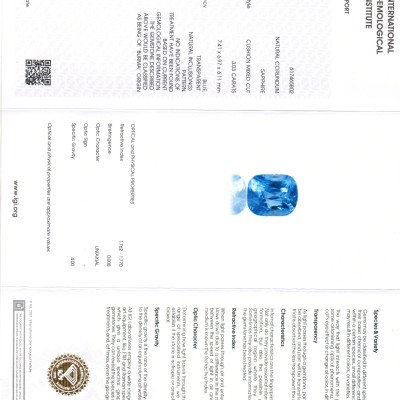 3.03 Ct IGI Certified Unheated Untreated Natural Burma Blue Sapphire 3.03 Ct IGI Certified Unheated Untreated Natural Burma Blue Sapphire
