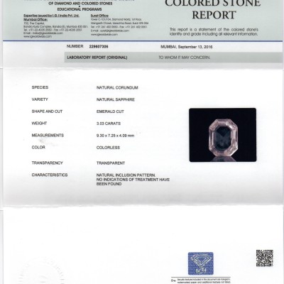 3.03 Ct Unheated Untreated Natural Premium White Sapphire Gems 3.03 Ct Unheated Untreated Natural Premium White Sapphire Gems