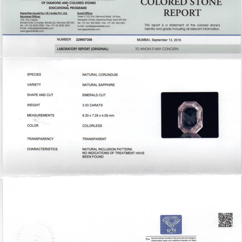 3.03 Ct Unheated Untreated Natural Premium White Sapphire Gems 3.03 Ct Unheated Untreated Natural Premium White Sapphire Gems