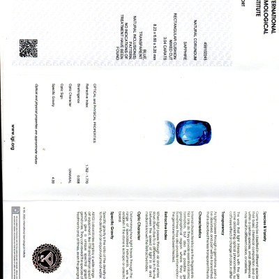 3.04 Ct IGI Certified Unheated Untreated Natural Ceylon Blue Sapphire AA 3.04 Ct IGI Certified Unheated Untreated Natural Ceylon Blue Sapphire AA