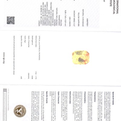 3.05 Ct IGI Certified Unheated Untreated Natural Ceylon Yellow Sapphire AAAA 3.05 Ct IGI Certified Unheated Untreated Natural Ceylon Yellow Sapphire AAAA