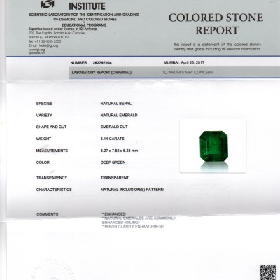 3.14 Ct Untreated Top Colour Premium Natural Zambian Emerald AAA 3.14 Ct Untreated Top Colour Premium Natural Zambian Emerald AAA