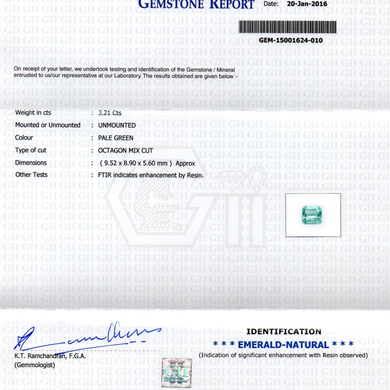 3.21 Ct Unheated Natural Colombian Emerald Gemstone**RARE** 3.21 Ct Unheated Natural Colombian Emerald Gemstone**RARE**