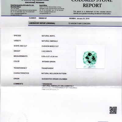 3.26 Ct Unheated Natural Colombian Emerald Gemstone**RARE** 3.26 Ct Unheated Natural Colombian Emerald Gemstone**RARE**