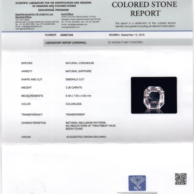 3.26 Ct Unheated Untreated Natural Premium White Sapphire Gems 3.26 Ct Unheated Untreated Natural Premium White Sapphire Gems