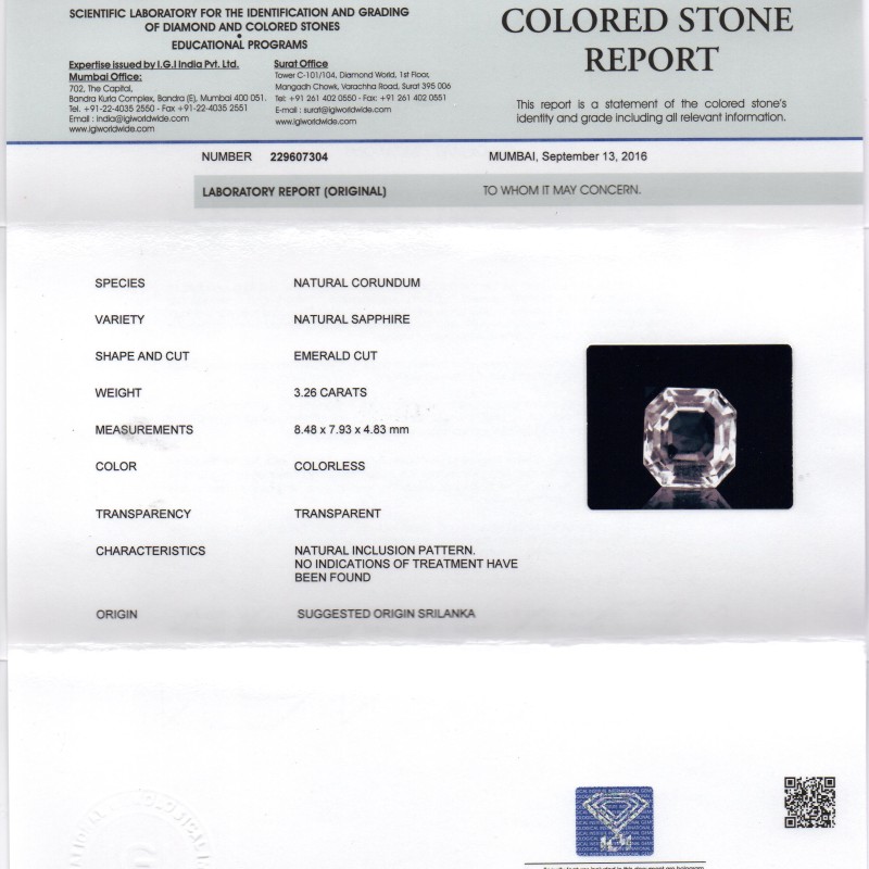 3.26 Ct Unheated Untreated Natural Premium White Sapphire Gems 3.26 Ct Unheated Untreated Natural Premium White Sapphire Gems