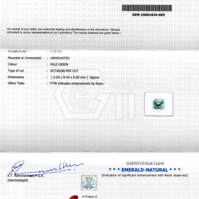 3.28 Ct Unheated Natural Colombian Emerald Gemstone**RARE**