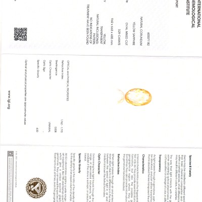 3.29 Ct IGI Certified Unheated Untreated Natural Ceylon Yellow Sapphire 3.29 Ct IGI Certified Unheated Untreated Natural Ceylon Yellow Sapphire