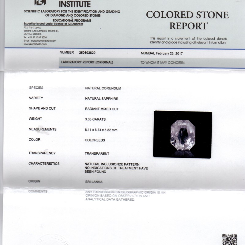 3.33 Ct Unheated Untreated Natural White Sapphire Safed Pukhraj AAA 3.33 Ct Unheated Untreated Natural White Sapphire Safed Pukhraj AAA