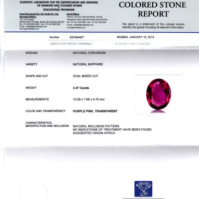 3.47 Ct Unheated Untreated Natural Madagaskar Pinkish Ruby/Sapphire 3.47 Ct Unheated Untreated Natural Madagaskar Pinkish Ruby/Sapphire