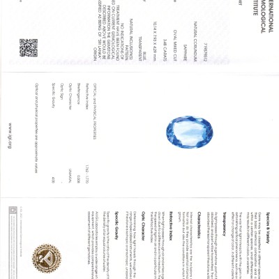 3.48 Ct IGI Certified Unheated Untreated Natural Ceylon Blue Sapphire 3.48 Ct IGI Certified Unheated Untreated Natural Ceylon Blue Sapphire