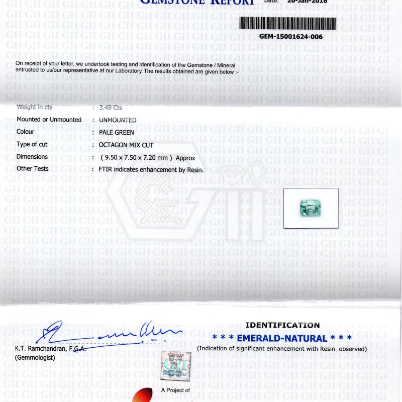 3.49 Ct Unheated Natural Colombian Emerald Gemstone**RARE** 3.49 Ct Unheated Natural Colombian Emerald Gemstone**RARE**