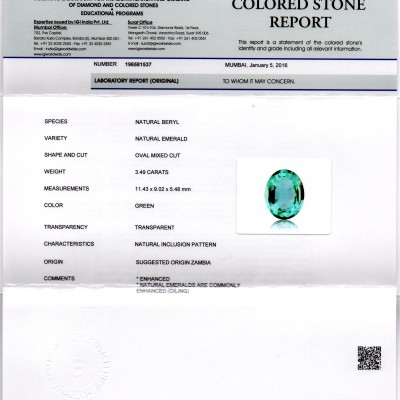 3.49 Ct Unheated Natural Zambian Emerald Gemstone**RARE** 3.49 Ct Unheated Natural Zambian Emerald Gemstone**RARE**