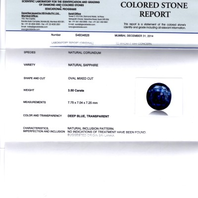 3.50 Ct Unheated Untreated Natural Deep Royal Blue Sapphire AAA 3.50 Ct Unheated Untreated Natural Deep Royal Blue Sapphire AAA