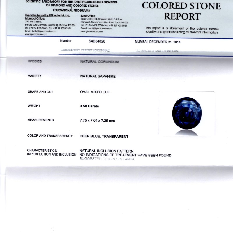 3.50 Ct Unheated Untreated Natural Deep Royal Blue Sapphire AAA 3.50 Ct Unheated Untreated Natural Deep Royal Blue Sapphire AAA